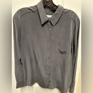 Equipment gray silk button down